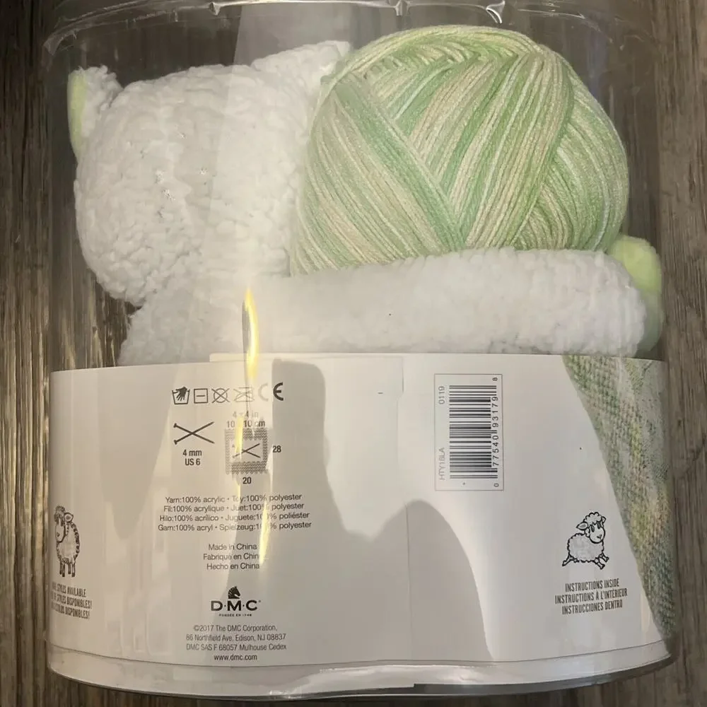 DMC Hug This! Knitting & Crochet Yarn Kit with Lamb Toy New In Box Baby Blanket